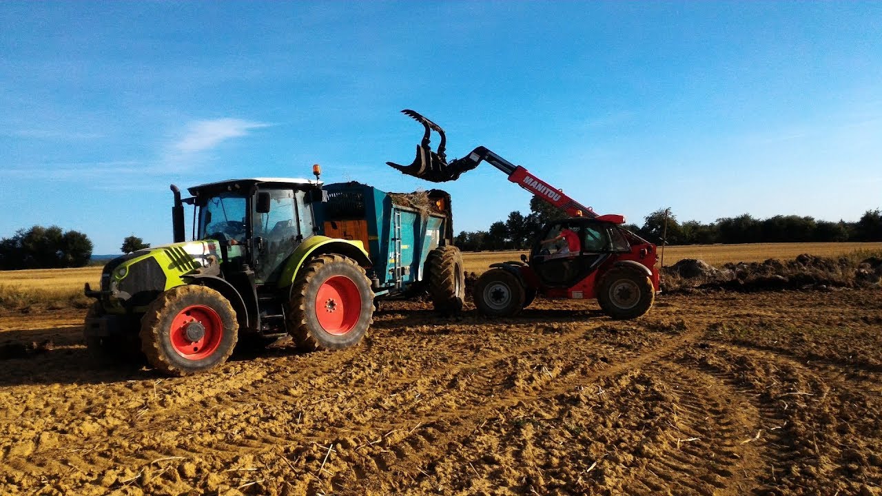 Epandage de fumier 2018 [Claas Arion 520/ Rolland/ Manitou]