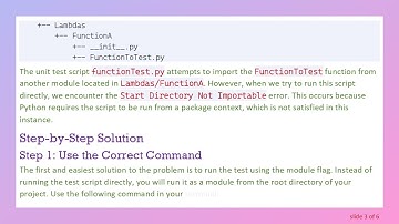 Resolving the Start Directory Not Importable Error in Python Unit Testing