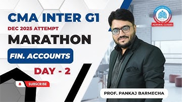 CMA Inter G1 | Accounts Marathon Day 2 | Full Syllabus Revision for Dec 25 | Prof. Pankaj Barmecha
