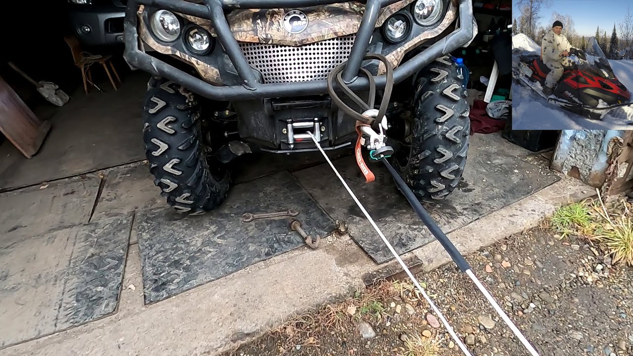 Замена троса не снимая лебёдки на синтетику. - YouTube