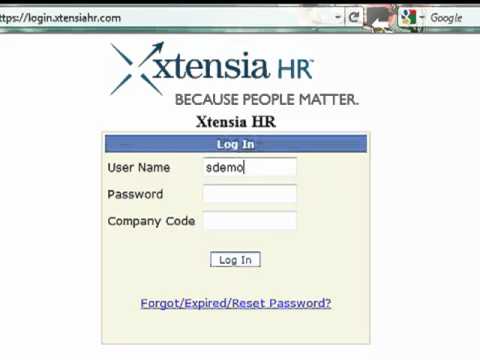 Xtensia HR Login