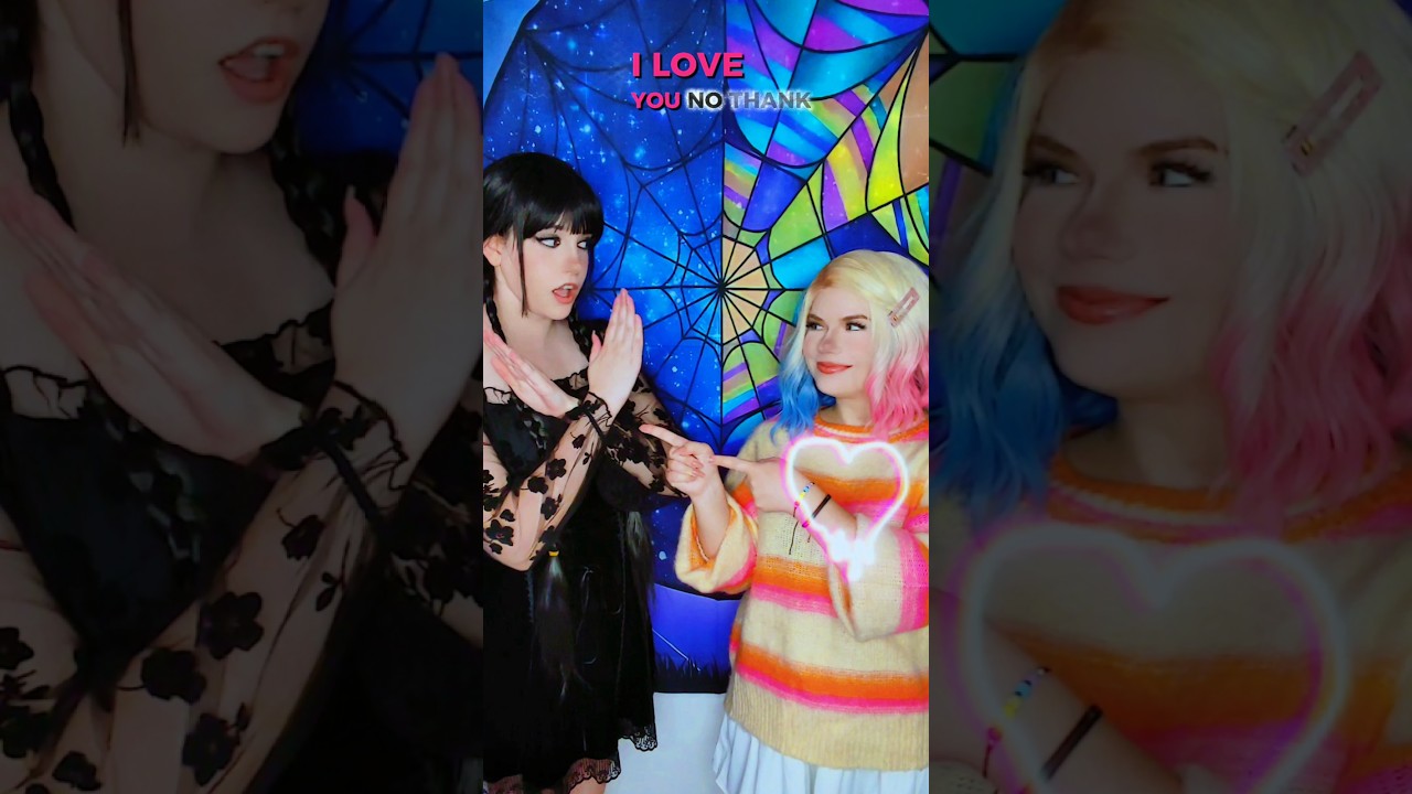 I LOVE You NO thank You | Wednesday & Enid @nikkihatsunecosplay #wednesday #cosplay #shorts
