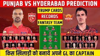 PBKS vs SRH Dream11 Prediction IPL 2024 | Punjab vs Hyderabad Comparison | Dream11 Team Of Today