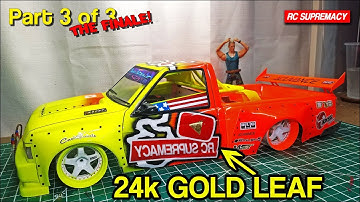 Custom RC DRiFT Build FINALE (PT 3/3) GOLD LEAFiNG, Custom Painting & MORE - 1:10 scale
