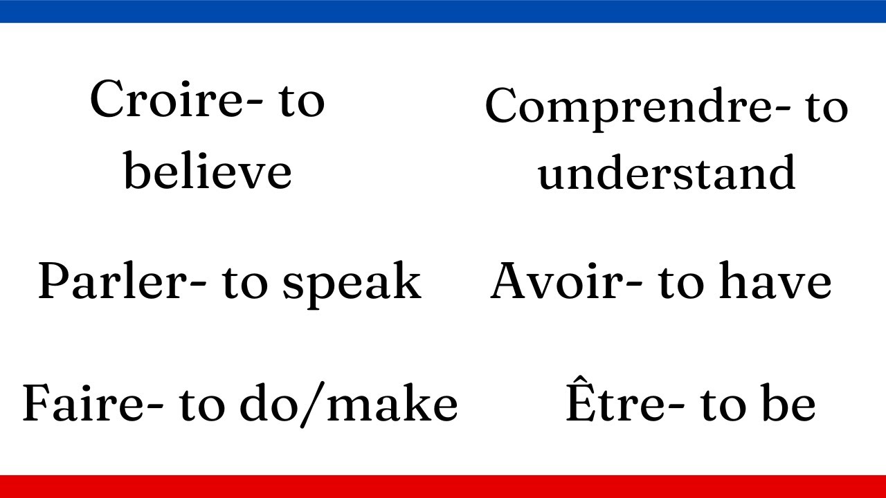 French Verbs to Help You Understand the French Language YouTube