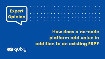 Expert Opinion | How does a no-code platform add value in addition to an existing ERP? #nocode #erp