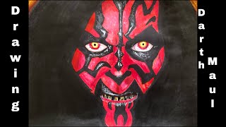 Drawing Darth Maul In Marker And Color Pencil