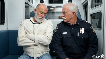 Policeman and straitjacket prisoner in a prison van #straitjacket #straightjacket