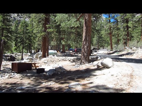 Whitney Portal Campground located up a narrow road west of Lone Pine, California