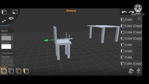 prisma 3D model table chair cup