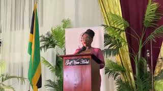 Mickel Jackson addressing the Lay Magistrates’ Association of Jamaica [LMAJ] Golden Scale Awards