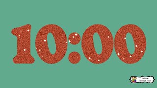 10 Minute Timer Taylor Swift Orange Glitter & Green Clroom Countdown No Ads