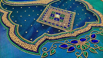 Net embroidery on back neck/ Boat neck design/ Net cloth patch work