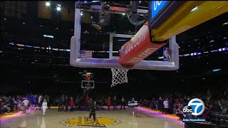 MONEY SHOT: Laker fan makes basket from half-court, wins $100K 🏀 | ABC7🏀 screenshot 5