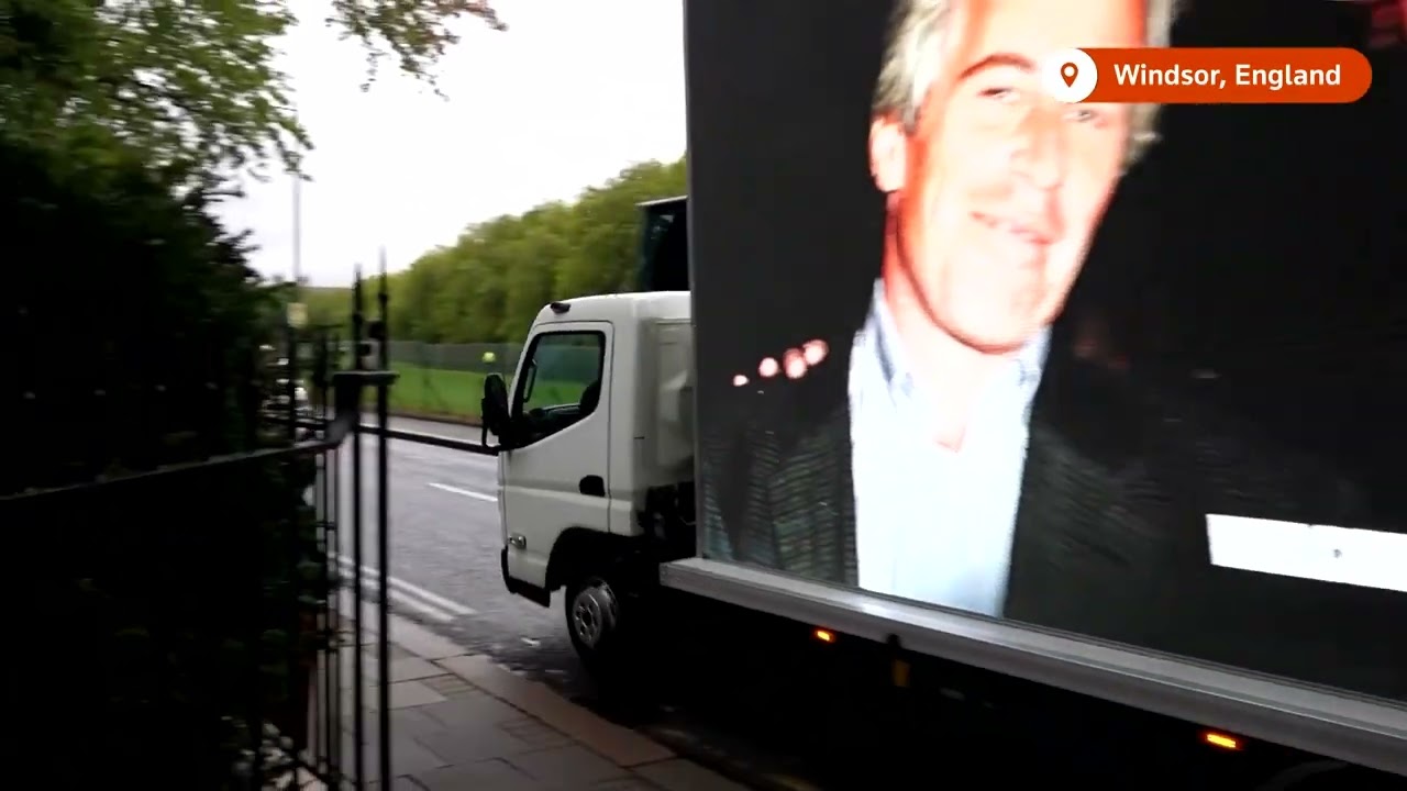 Van showing Trump-Epstein photo stopped by police in Windsor | REUTERS