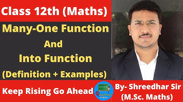 Many-One Function And Into Function | Class 12th | Maths | By Shreedhar Sir @Rising Champ