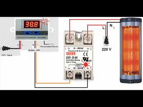Видео: Подключение нагрузки к терморегулятору XH-W3001 через твердотельное реле