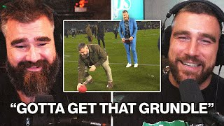 Jason and Travis hilariously break down Ryan Fitzpatrick's reluctance to get close during TNF demo