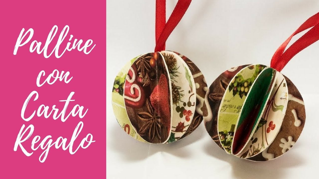 Decorazioni Natalizie Fatte Con La Carta.Tutorial Palline Di Natale Con Carta Da Regalo Eng Subs Diy Christmas Balls With Wrapping Paper Youtube