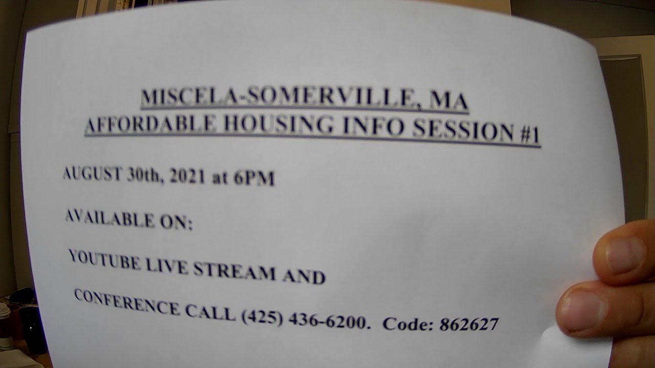 MISCELA, SOMERVILLE AFFORDABLE HOUSING INFO SESSION 1 YouTube