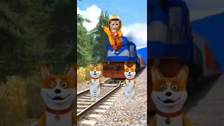 running train line dance by cute girl dog ll #audio #music #viralshorts #tenge tenge #trending #dog