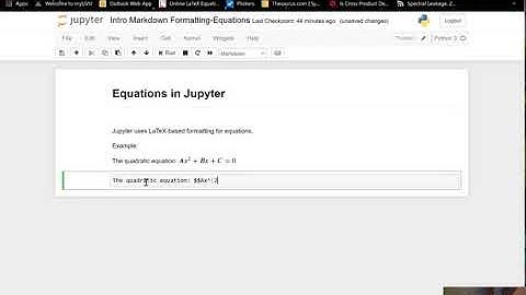 Video 10: Introduction markdown formatting - equations