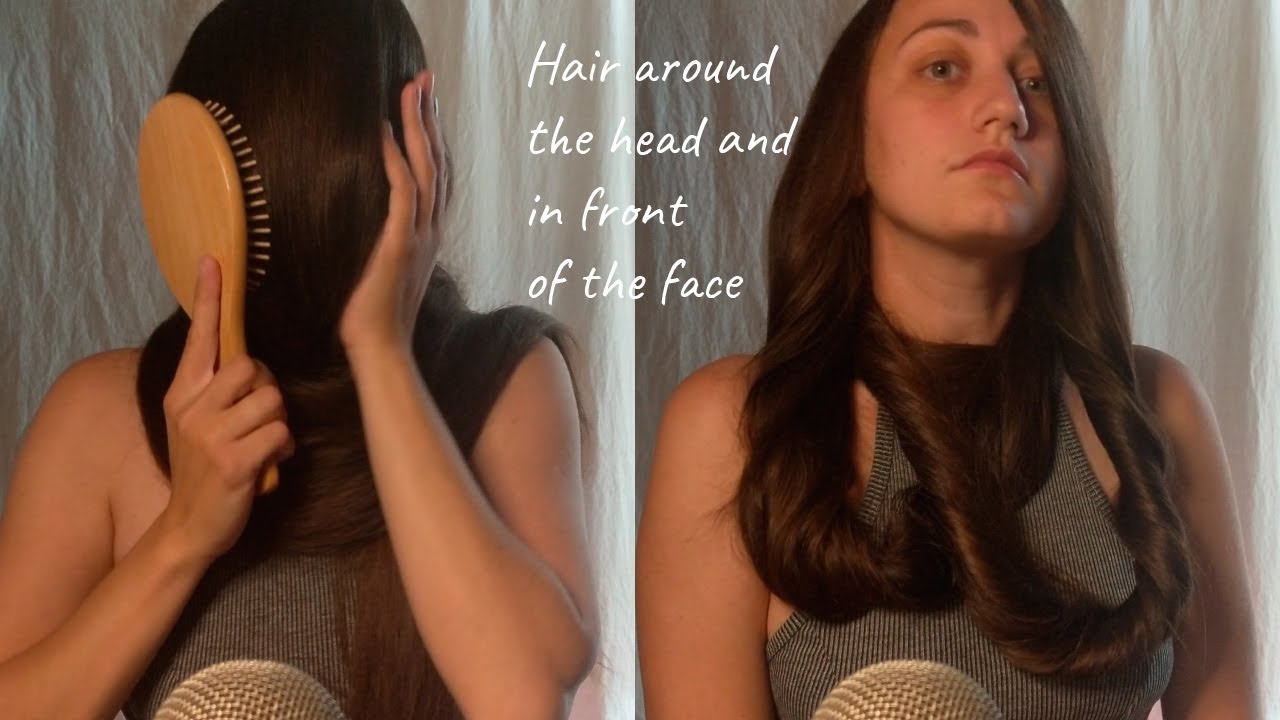 Super long hair is wrapped around the head and combed in front of the face😍
