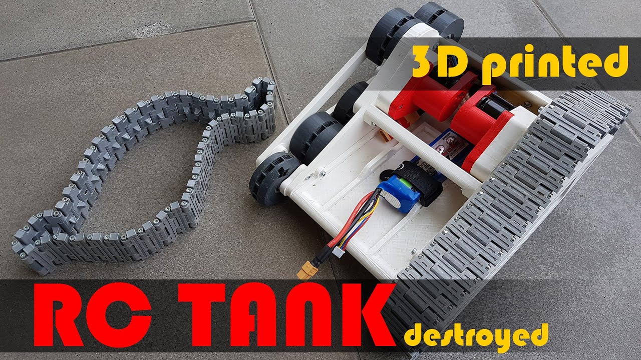 3D Printed RC Tank, DIY RC Car - Crashed Chain Destroyed