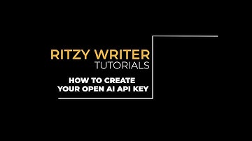 [KR] Ritzy Writer 튜토리얼: Open AI API Key 생성 방법