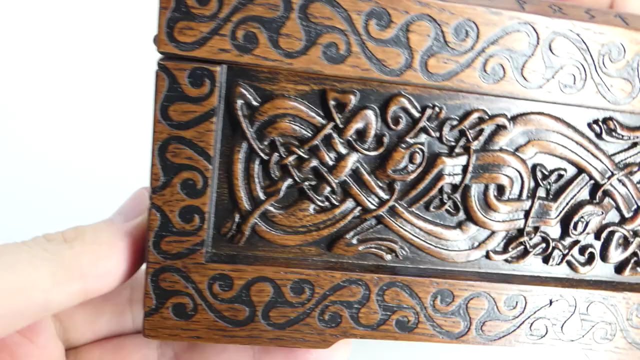 Carved celtic box Solid oak wood YouTube