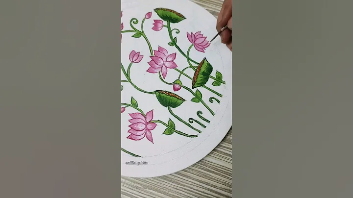 Pichwai lotus painting with lippan art/Pichwai art/In progress #shorts #youtubeshorts #diy #clay