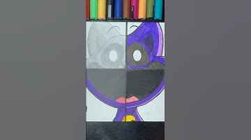 Drawing Catnap in 4 different Art Supplies 💶 with Posca Markers!!! #art #shorts