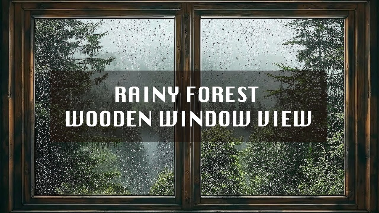 Rainy Forest Wooden Window View Ambience — Deep Sleep & Relaxation (2 Hours, No Talking) [4K]