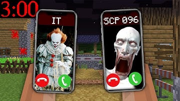 HOW SCP 096 and PENNYWISE CALLED NOOB AT 3:00AM? in Minecraft Noob vs Pro