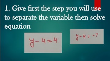 Give first step used to separate variable and solve equation | lass 7maths,ch - 4,  Ex - 4.2,Q-1,