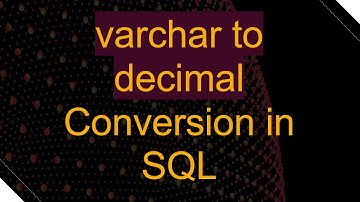 `varchar to decimal` Conversion in SQL
