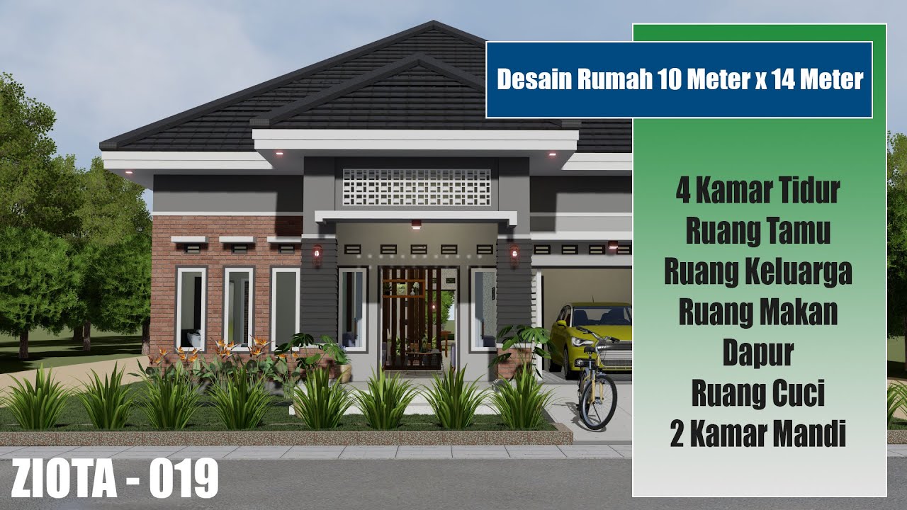 ZIOTA 019 DESAIN RUMAH 10 METER X 14 METER 4 KAMAR TIDUR YouTube ZIOTA 019 DESAIN RUMAH 10 METER X 14 METER 4 KAMAR TIDUR YouTube