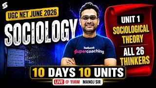 UGC NET Sociology Classes | UGC NET Sociology Unit 1 | Sociological Theory All 26 Thinkers By Manoj