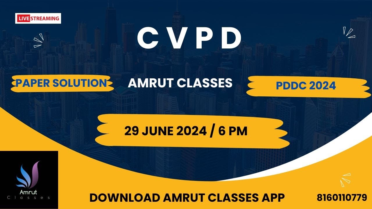 CVPD Paper Solution | PDDC | GTU Summer 2024 Exam - YouTube