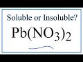 Solubility of Lead(II) Nitrate
