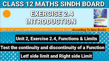 Second year mathematics Unit 2 Exercise 2.4 introduction • Functions and Limits
