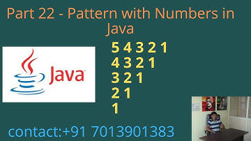 Pattern with Numbers in Java - Part 22
