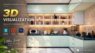 Modern Kitchen Interior Design | 3ds Max + Corona Renderer + Photoshop