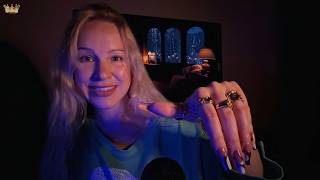 Dark ASMR | Mouth sounds (fast & slow) with rings and nail sounds