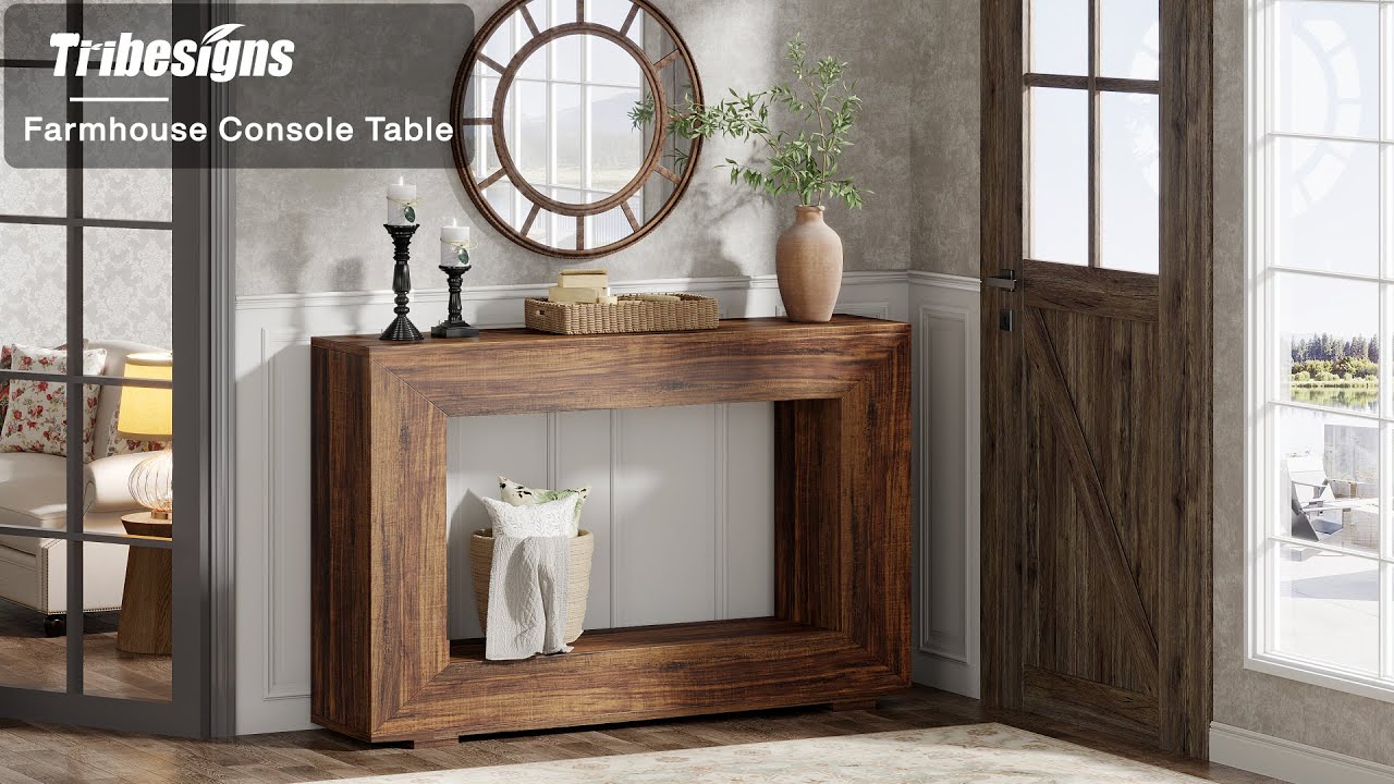 Tribesigns Farmhouse Console Table - JW0853 #entryway #homedecor - YouTube