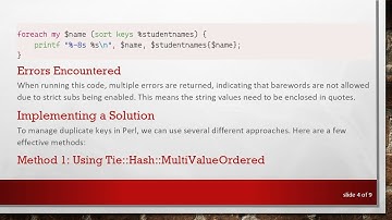 How to Efficiently Print Duplicate Keys with Different Values in Perl Hashes keys, values, Perl