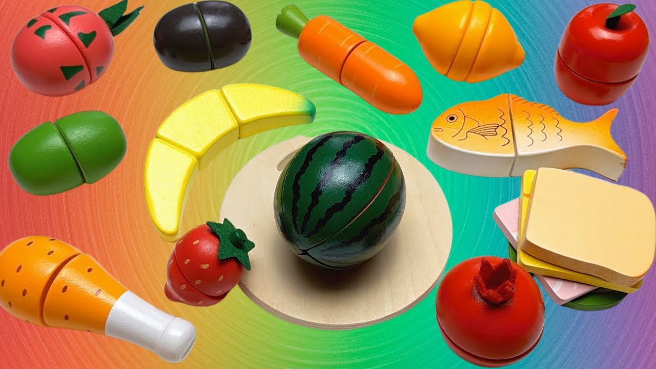 Learn Names of Toy Fruit and Vegetables VS Real Fruits and Vegetables