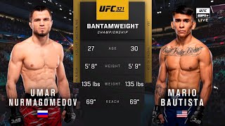 🔴 UFC 321: Umar Nurmagomedov vs Mario Bautista | Full Fight & Highlights | Bantamweight Bout