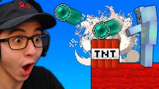 The BEST Ender Pearl TNT Cannon in Minecraft Bedwars...