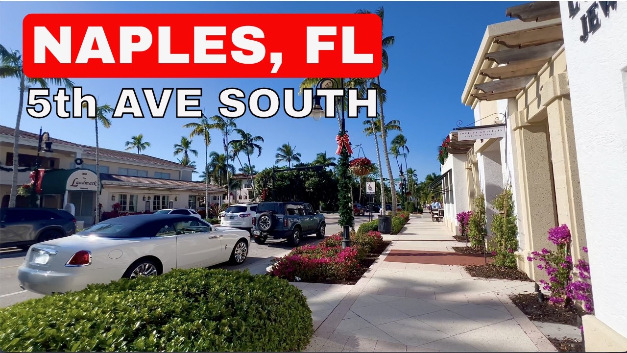 ** 🌴Naples - 5th Avenue South Walking Tour - 4K🌴| Florida's Most Elegant Shopping District**